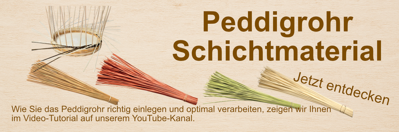 Peddigrohr zum Schichten in verschiedenen Farben