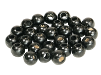 25 Holzperlen 10mm  schwarz lackiert