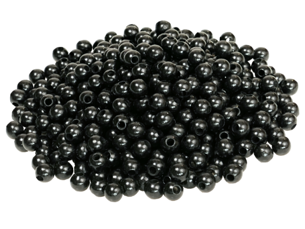 500 Holzperlen 10mm  schwarz lackiert