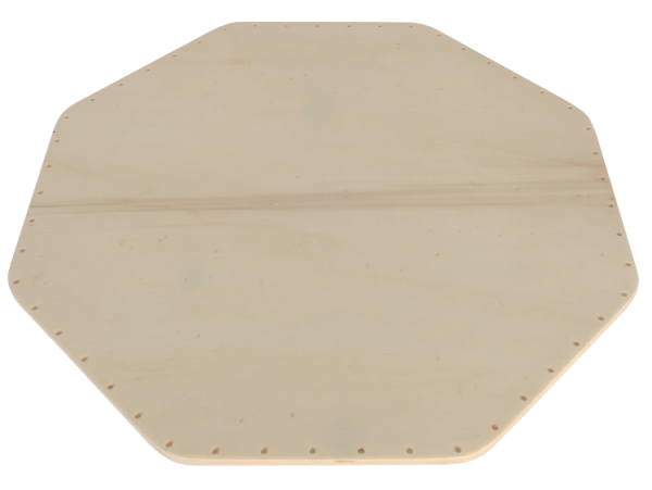 Flechtboden Achteck 35cm   49 Löcher gebohrt