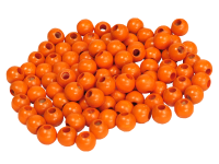 100 Holzperlen 10mm  orange lackiert