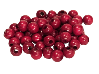 50 Holzperlen   12mm  bordeaux lackiert