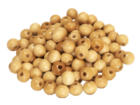 100 Holzperlen 12mm  natur lackiert