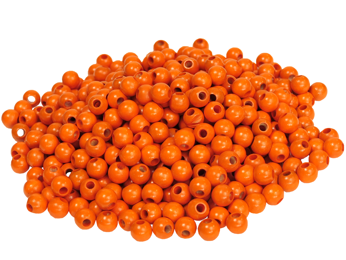 50 Stück Halloween Holzperlen Orange - DIY Schmuck & Deko Bastelperlen