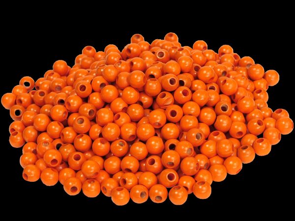 500 Holzperlen 10mm  orange lackiert