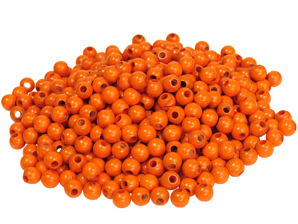 500 Holzperlen 10mm  orange lackiert