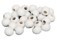 25 Holzperlen 10mm  weiß lackiert