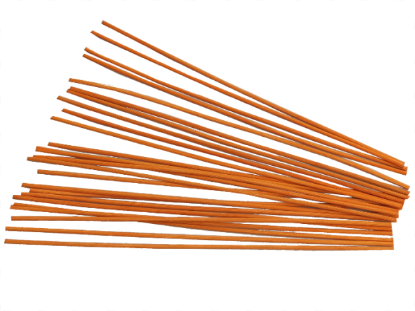 25 Peddigrohr Staken orange 3,0mm 28cm lang