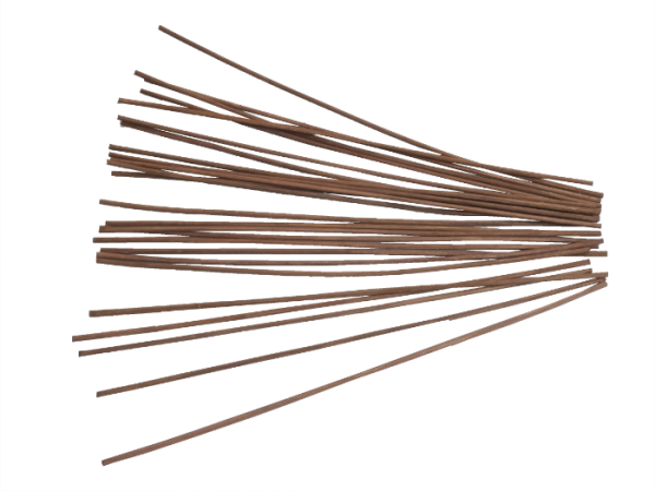 25 Peddigrohr Staken 3,0mm braun gefärbt 28cm lang beste Qualität
