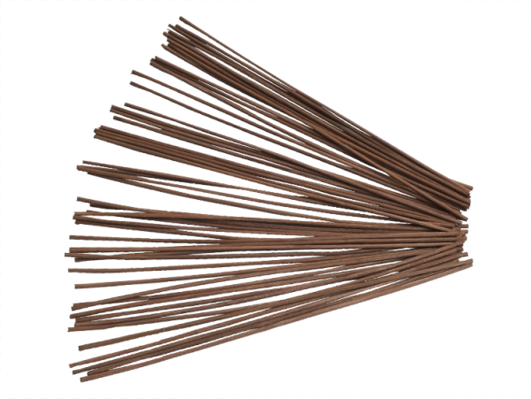 50 Peddigrohr Staken braun gefärbt  3,0mm 28cm lang