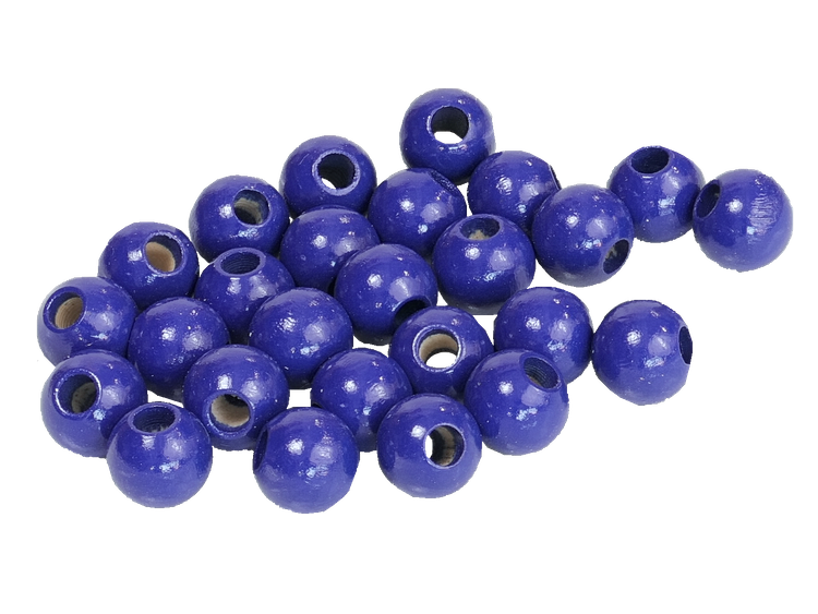 150 Holzperlen Königsblau, 10 Mm Mit 3 Mm Loch | Bastelperlen Für Schmuck, Armbänder, Halsketten – Lackiert & Glatt