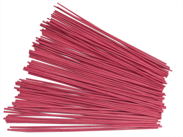 100 Peddigrohr Staken rot 3,0mm 28cm lang