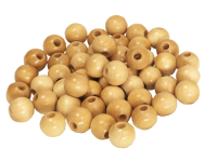 50 Holzperlen    natur lackiert   12mm