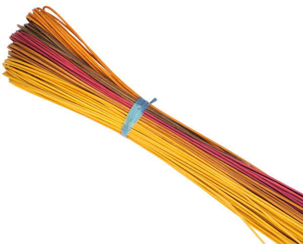 Peddigrohr 500gr Stärke 3,0mm farbig Mix Herbst gelb, orange, caramel, rot, braun