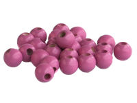 25 Holzperlen 10mm  magenta lackiert