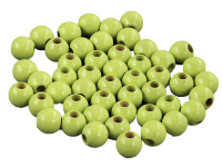 50 Holzperlen 10mm  lemon lackiert