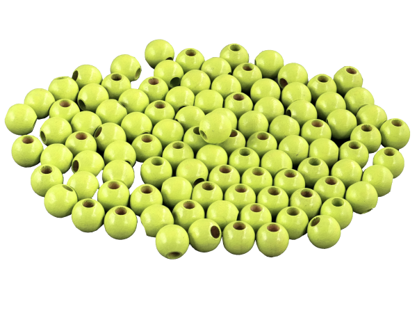 100 Holzperlen 10mm  lemon lackiert