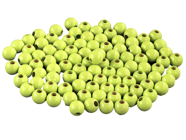 500 Holzperlen 10mm  lemon lackiert