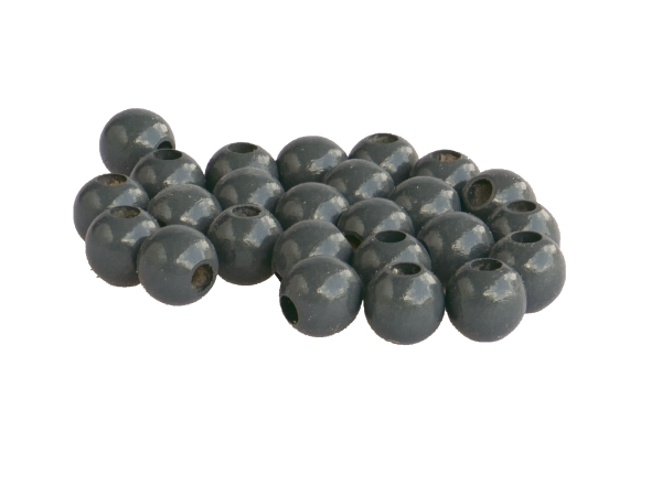 25 Holzperlen 10mm grau lackiert