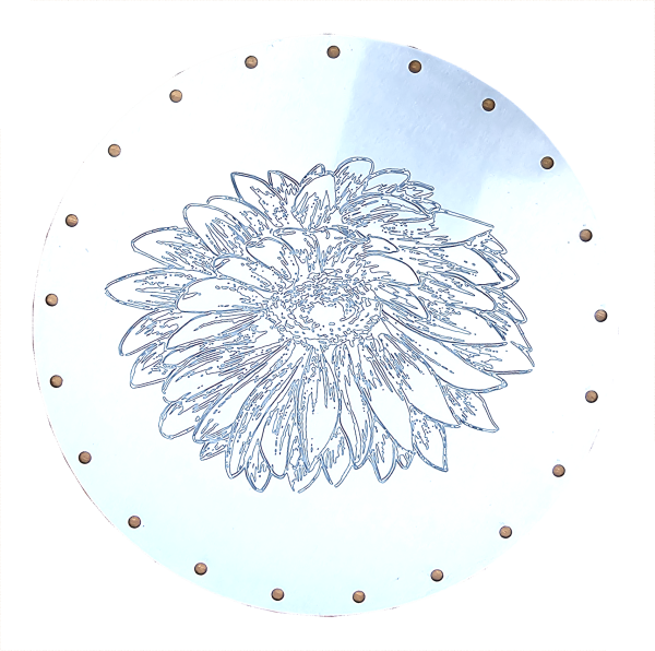 Korbflechtboden rund aus Edelstahl Chrysanteme