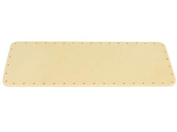 Flechtboden mit abgerundeten Ecken 12cm/35cm   gebohrt-gl