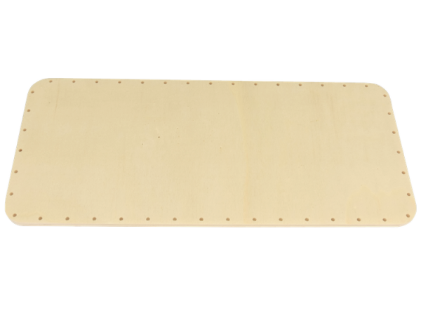 Flechtboden mit abgerundeten Ecken 16cm/36cm   gebohrt-gl