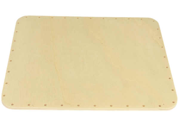 Flechtboden mit abgerundeten Ecken 20cm/25cm   gebohrt-gl