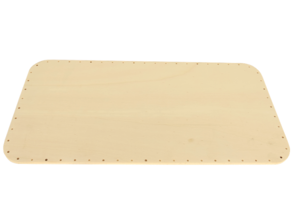 Flechtboden mit abgerundeten Ecken 24cm/49cm   gebohrt-gl