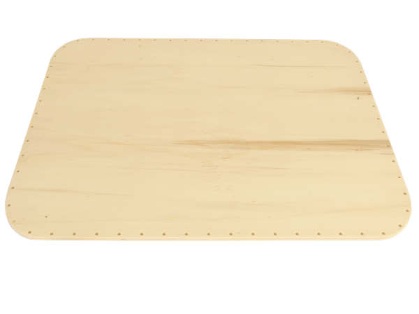 Flechtboden mit abgerundeten Ecken 33cm/44cm  gebohrt-gl